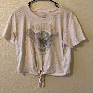 cropped white tee with knot from hollister / S